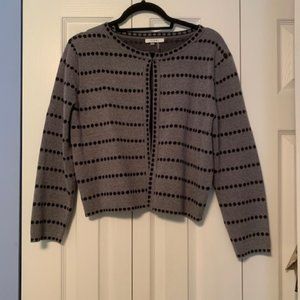 Sioni gray polka dot cardigan sweater